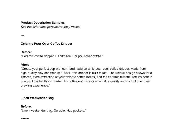 write SEO product descriptions